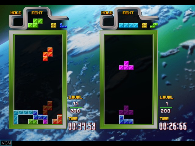 In-game screen of the game Tetris The Grand Master 3 - Terror Instinct on Arcade PC