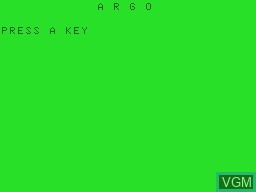 Title screen of the game Argo on Tandy MC10