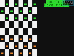 Title screen of the game Micro Checkers on Tandy MC10