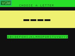 In-game screen of the game Hangman on Tandy MC10