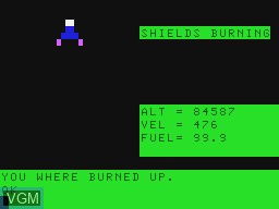 In-game screen of the game Lander on Tandy MC10