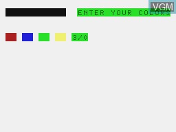 In-game screen of the game Mastermind on Tandy MC10