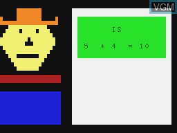 In-game screen of the game Milo, Maths For Kids on Tandy MC10