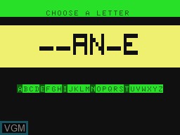 In-game screen of the game Hangman on Tandy MC10