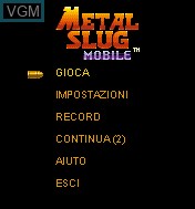 Title screen of the game Metal Slug Mobile on Mobile phone