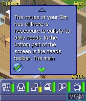In-game screen of the game Sims 2, The on Mobile phone
