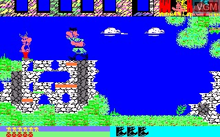 In-game screen of the game Asterix et la Potion Magique on Thomson MO5