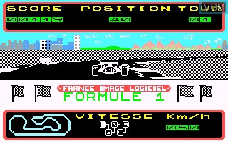 In-game screen of the game Formule 1 on Thomson MO5