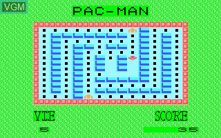 In-game screen of the game Pac-Man on Thomson MO5