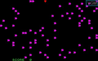 In-game screen of the game Asteroides on Thomson TO7