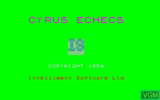 Title screen of the game Cyrus Echecs on Thomson TO8