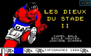 Title screen of the game Dieux du Stade 2, Les on Thomson TO8