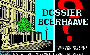 Title screen of the game Dossier Boerhaave on Thomson TO8