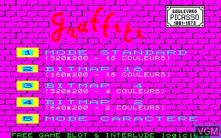 Title screen of the game Graffiti on Thomson TO8