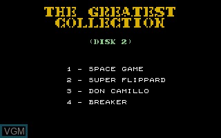 Title screen of the game Greatest Collection Disk 2 on Thomson TO8
