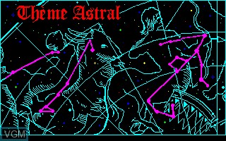 Title screen of the game Theme Astral on Thomson TO8