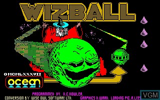 Title screen of the game Wizball on Thomson TO8