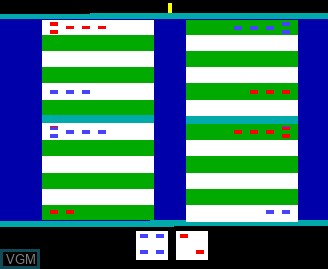 In-game screen of the game Backgammon on Interton VC4000