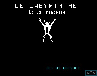 Title screen of the game Labyrinthe et la Princesse, Le on Philips VG5000