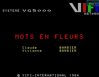 Title screen of the game Mots en Fleurs on Philips VG5000