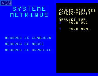 Title screen of the game Système Métrique on Philips VG5000