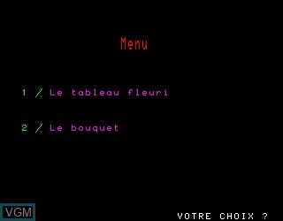 Menu screen of the game Mots en Fleurs on Philips VG5000