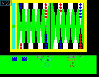 In-game screen of the game Backgammon on Philips VG5000