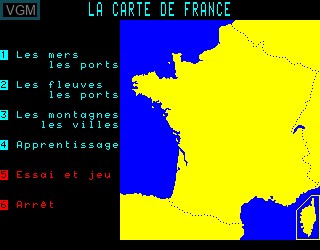 In-game screen of the game Carte de France, La on Philips VG5000