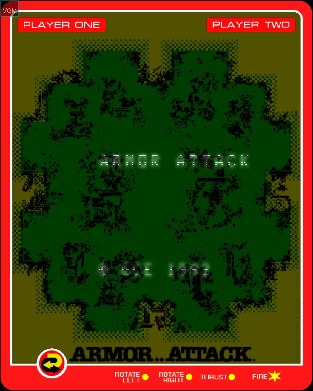 Title screen of the game Armor..Attack on MB Vectrex