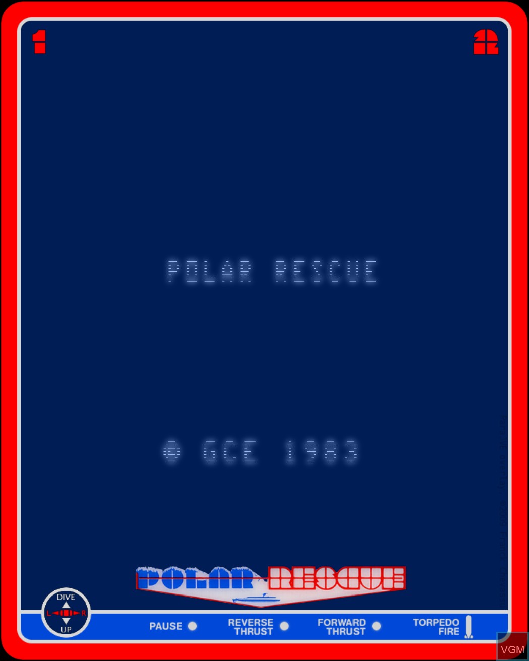 Title screen of the game Polar Rescue on MB Vectrex