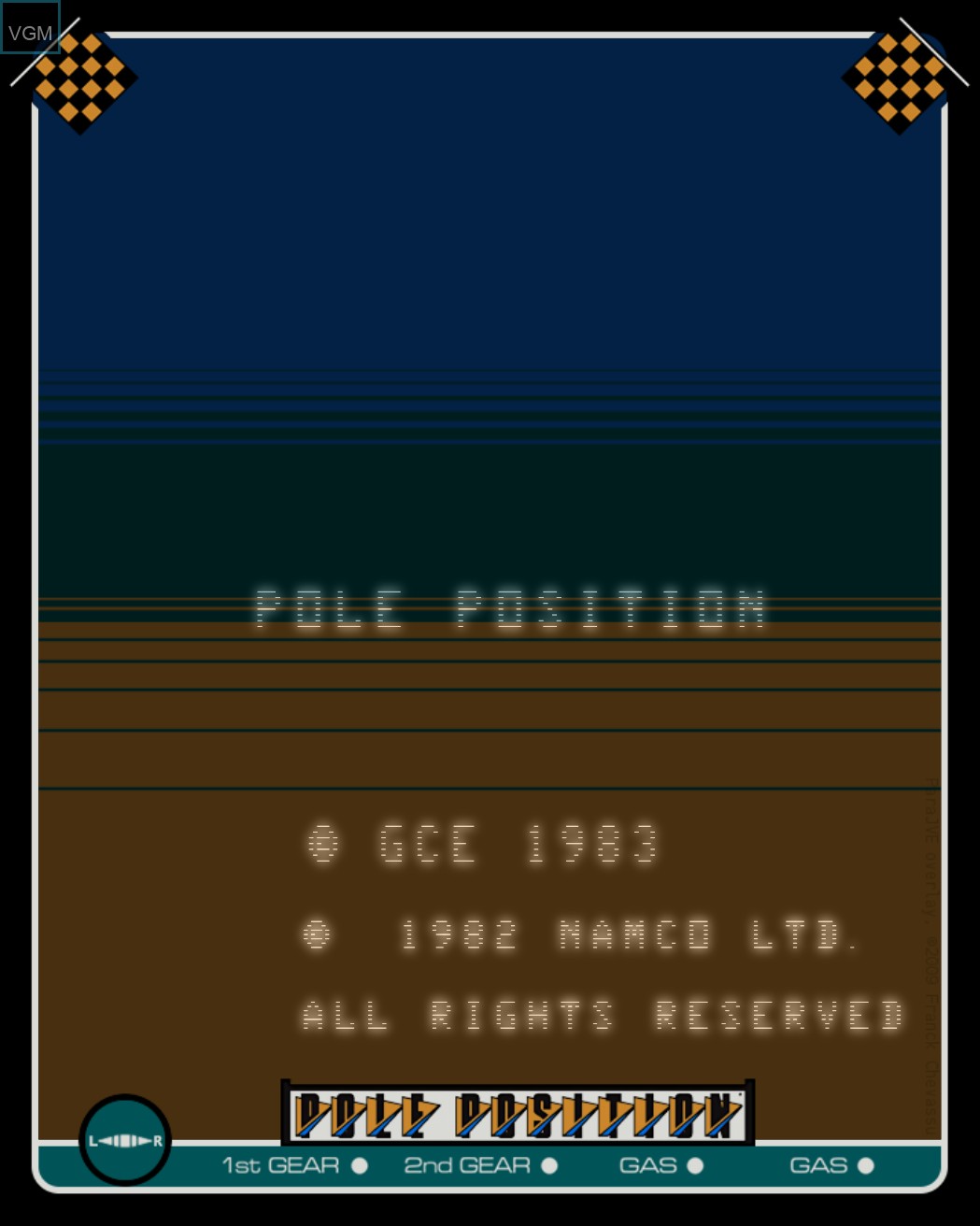 Title screen of the game Pole Position on MB Vectrex