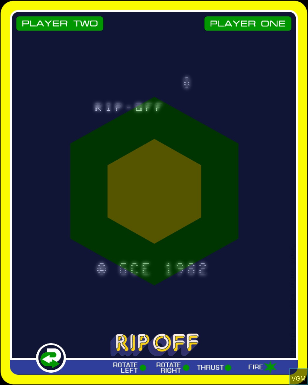 Title screen of the game Rip Off on MB Vectrex
