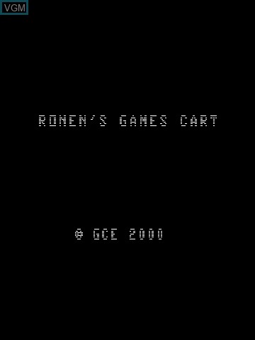 Title screen of the game Ronen's Game Cart on MB Vectrex
