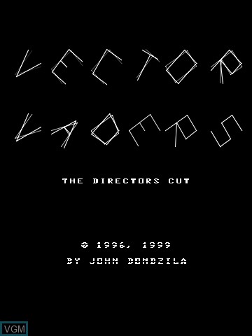 Title screen of the game Vector Vaders Remix by John Dondzila on MB Vectrex