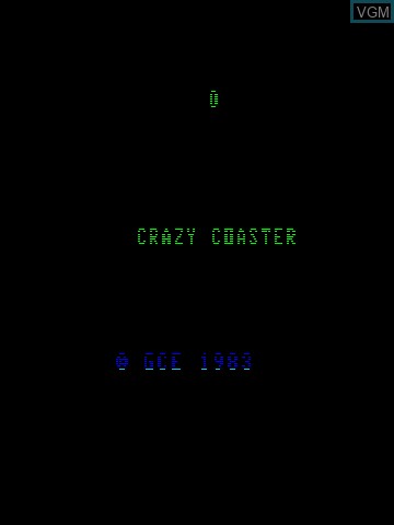 Title screen of the game 3D Crazy Coaster on MB Vectrex