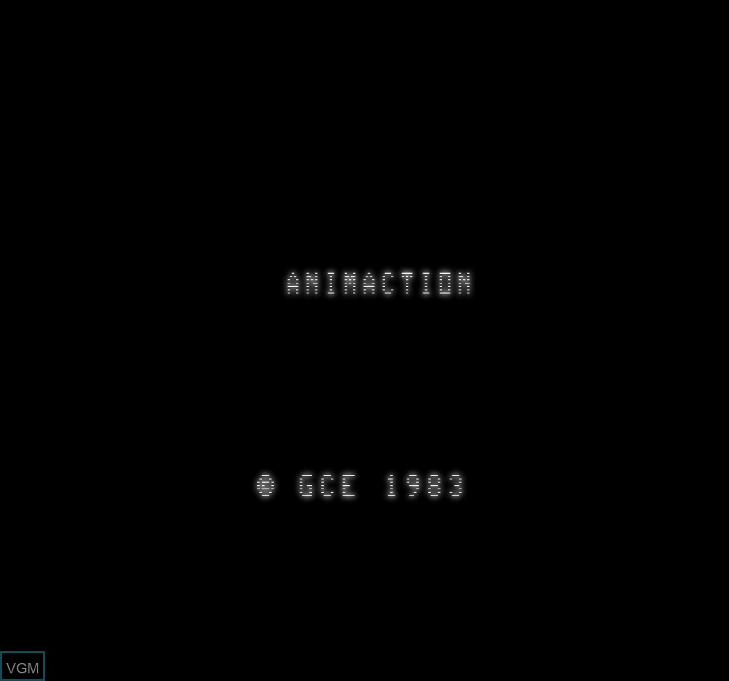 Title screen of the game AnimAction on MB Vectrex