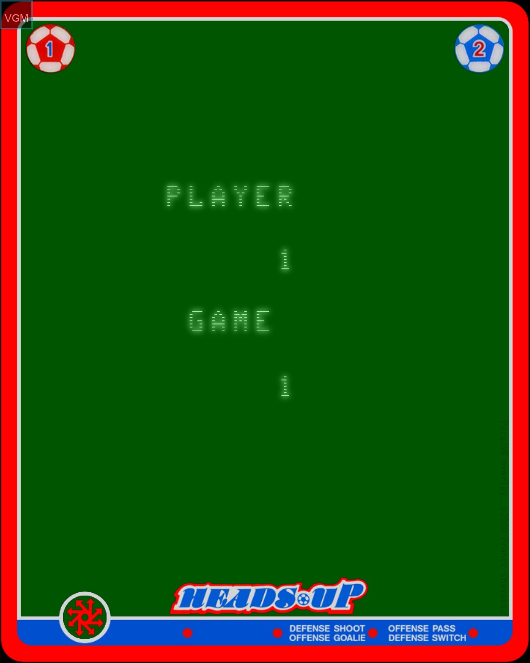 Menu screen of the game Heads-Up on MB Vectrex