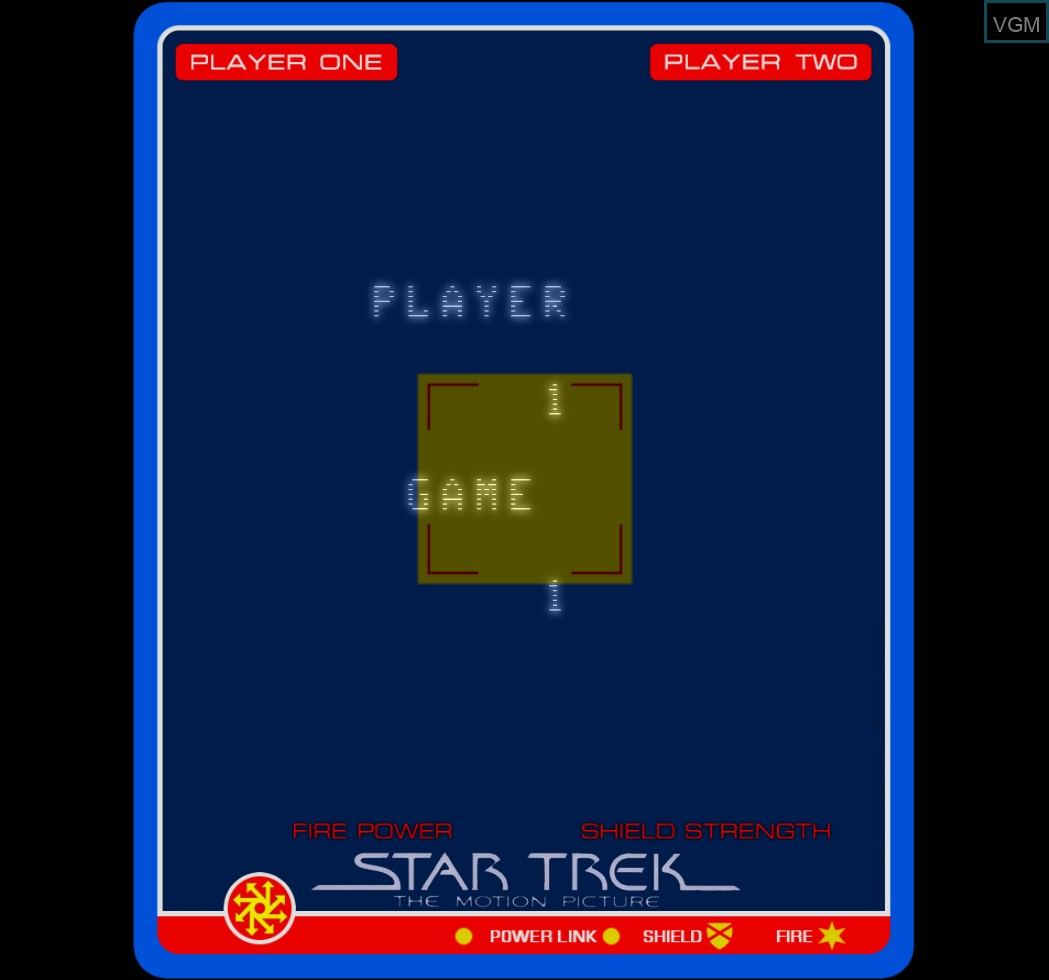 Menu screen of the game Star Trek - The Motion Picture on MB Vectrex