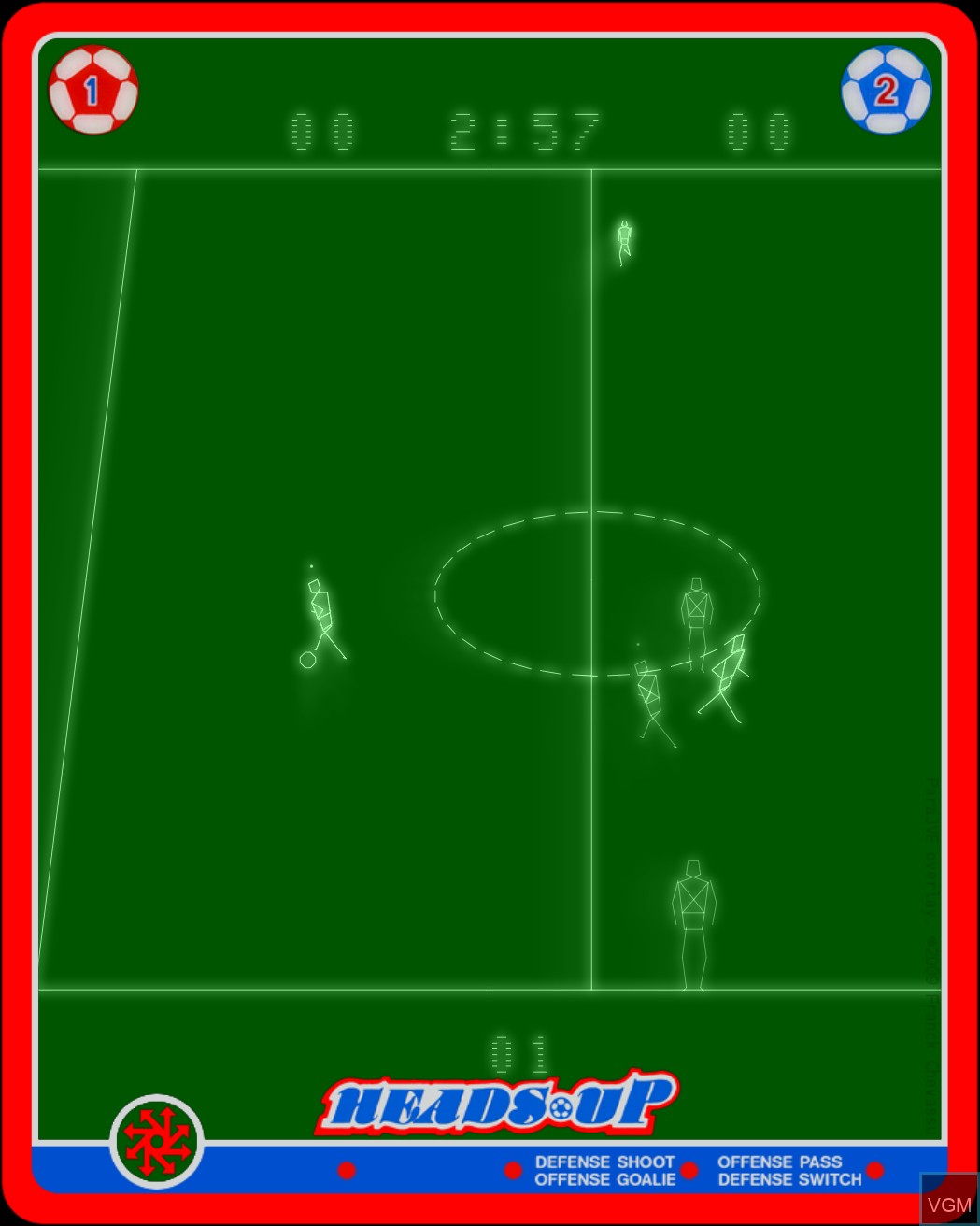 In-game screen of the game Heads-Up on MB Vectrex