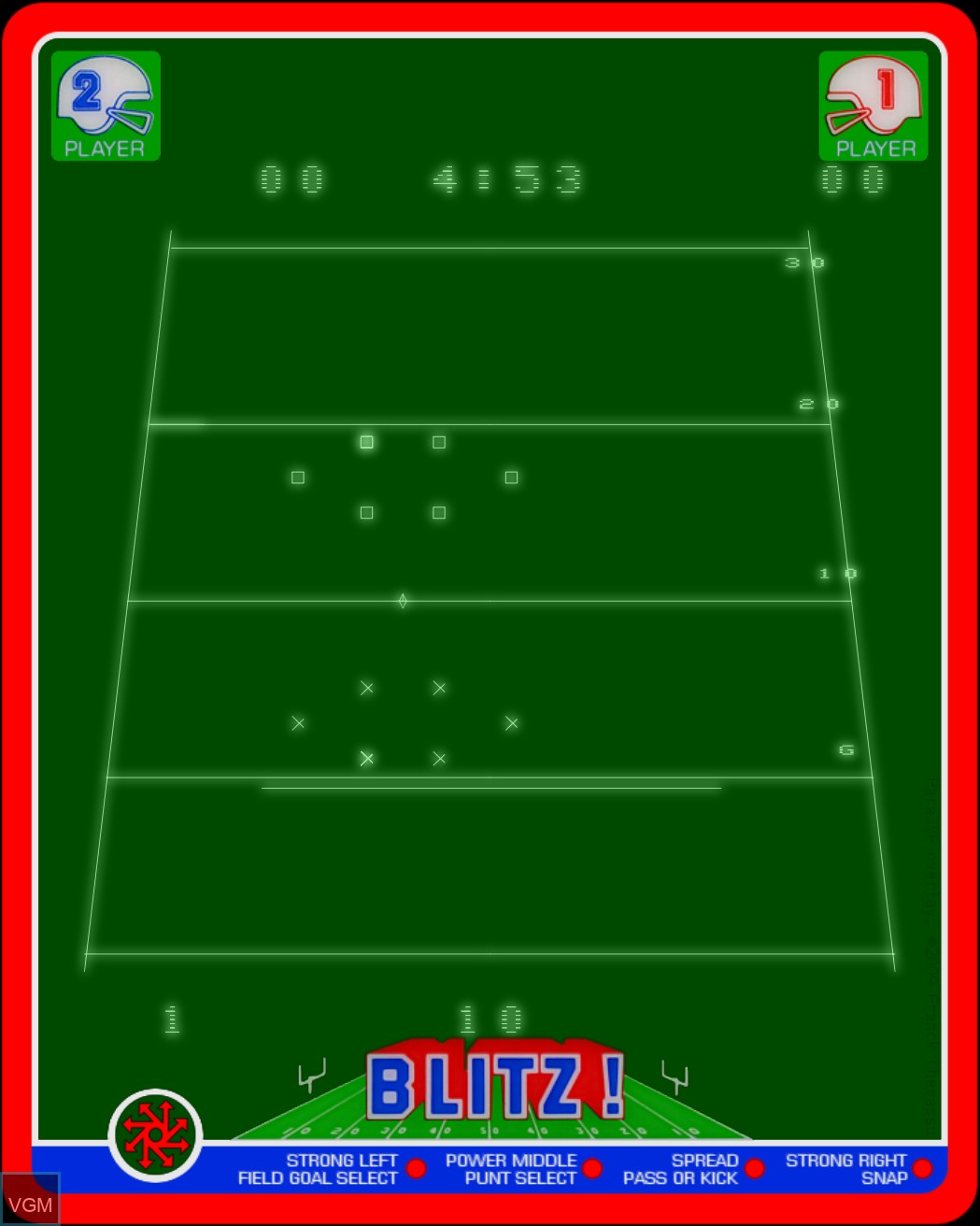 In-game screen of the game Blitz! on MB Vectrex