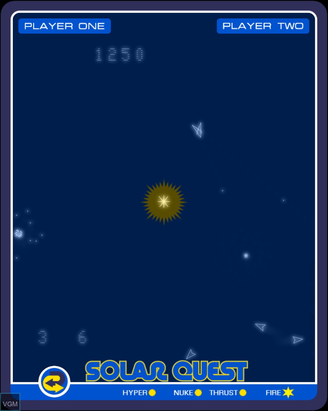In-game screen of the game Solar Quest on MB Vectrex