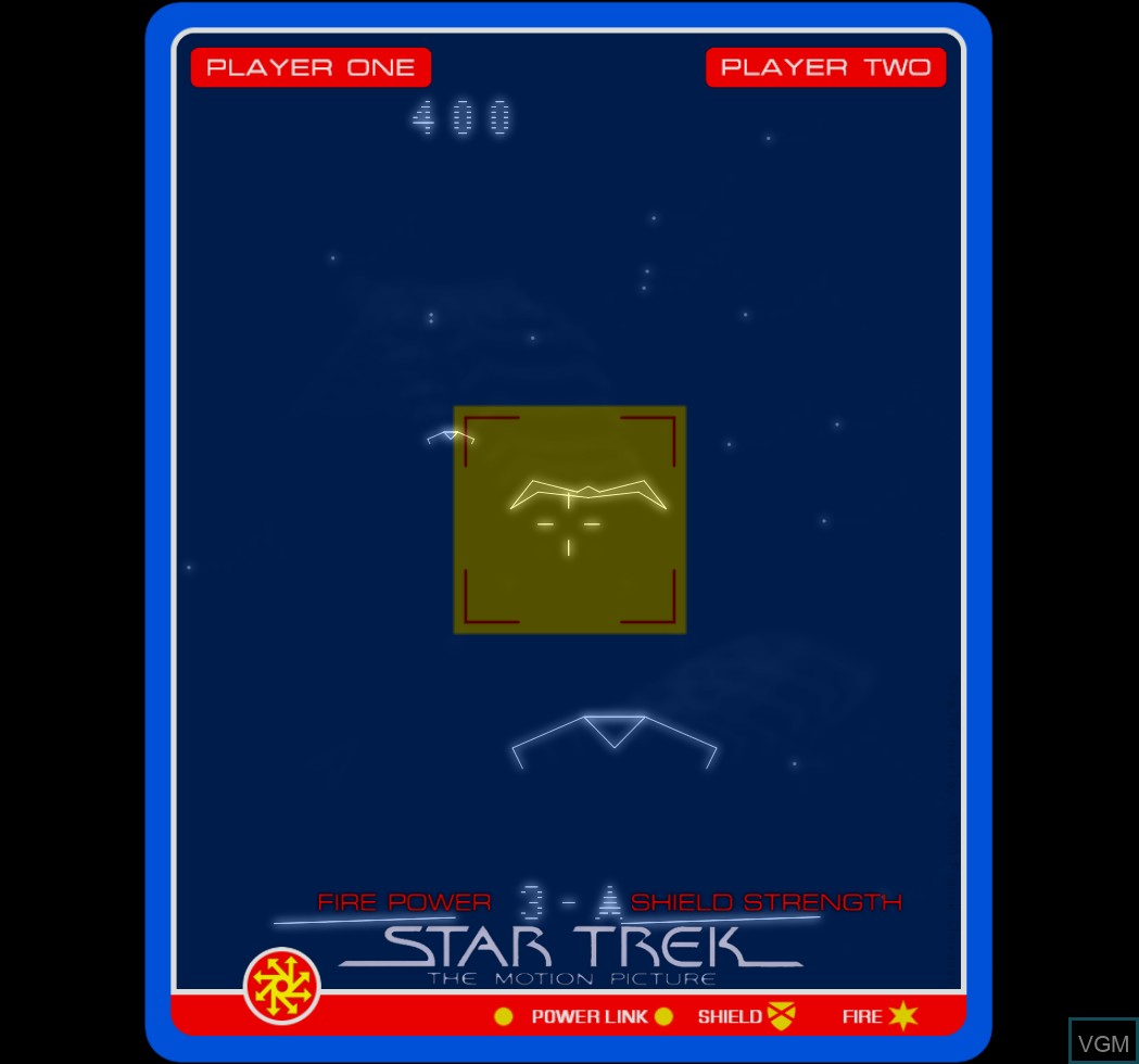 In-game screen of the game Star Trek - The Motion Picture on MB Vectrex