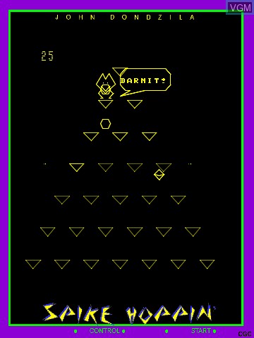 In-game screen of the game Spike Hoppin' by John Dondzila on MB Vectrex