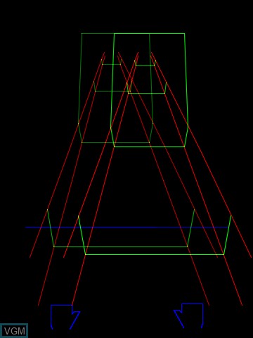 In-game screen of the game 3D Crazy Coaster on MB Vectrex