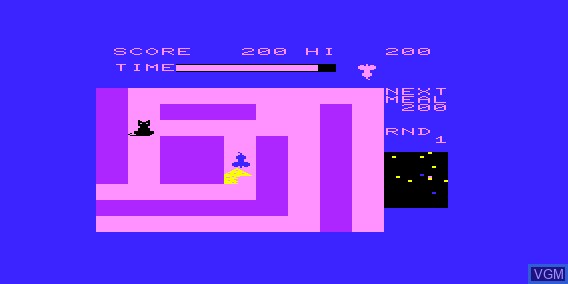In-game screen of the game VIC Radar Rat Race on Commodore Vic-20
