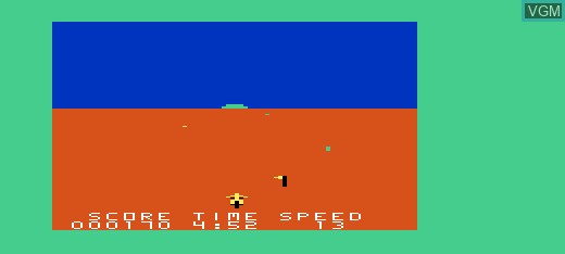 In-game screen of the game Motocross Racer on Commodore Vic-20
