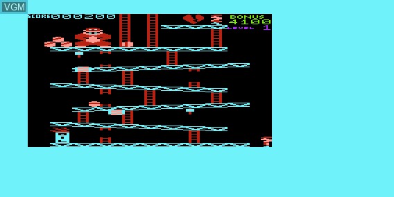 In-game screen of the game Donkey Kong on Commodore Vic-20