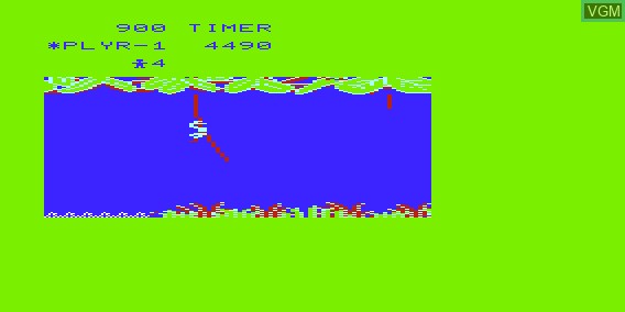 In-game screen of the game Jungle Hunt on Commodore Vic-20