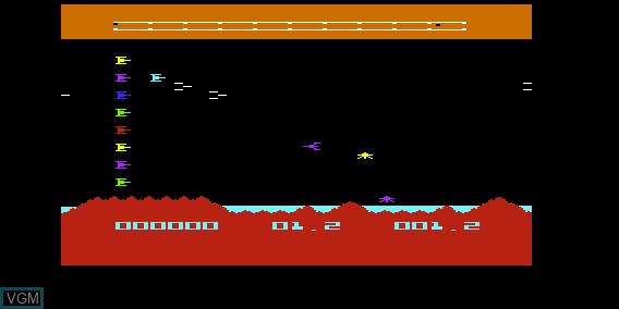 In-game screen of the game K-Star Patrol on Commodore Vic-20
