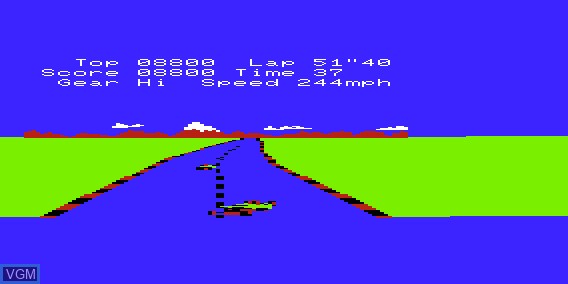 In-game screen of the game Pole Position on Commodore Vic-20